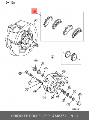 Комплект тормозных колодок, диско 4746371 CHRYSLER