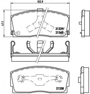 Комплект тормозных колодок, диско P16005 BREMBO