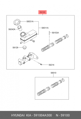 Главный тормозной цилиндр 591004A300 HYUNDAI KIA