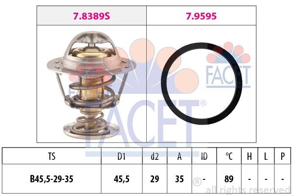 Термостат, охлаждающая жидкость 7.8389 FACET