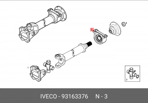 Подшипник, промежуточный подшипник карданного вала 93163376 IVECO