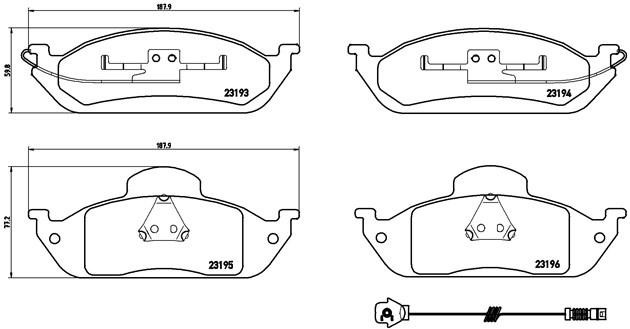 Комплект тормозных колодок, диско P50039 BREMBO