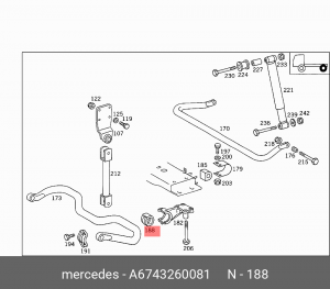 Втулка стабилизатора A 674 326 00 81 MERCEDES BENZ