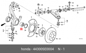 Подшипник ступицы колеса 44300SE0004 HONDA
