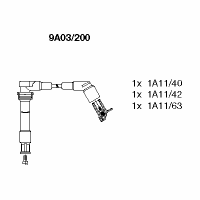 Ккомплект проводов зажигания 9A03200 BREMI