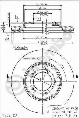 Тормозной диск 09.7285.10 BREMBO