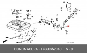 Залиная горловина, топливной бак 17660SB2040 HONDA