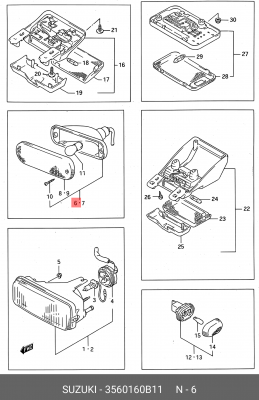 Фонарь указателя поворота 35601-60B11 SUZUKI