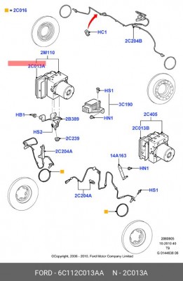 Комплект прибора управления 6C11-2C013-AA FORD