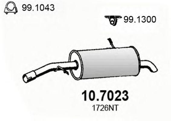 Глушитель выхлопных газов конечный 107023 ASSO