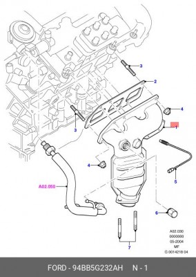 Коллектор выпускной с катализатором 94BB-5G232-AH FORD