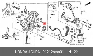 Сальник коленвала 91212RCAA01 HONDA