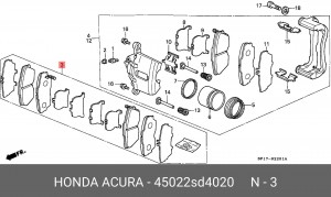 Комплект тормозных колодок, диско 45022SD4020 HONDA