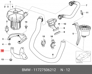Насосный модуль дополнительного воздуха 11 72 7 506 212 BMW