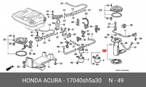 Насос электрический топливной системы 17040SH5A30 HONDA