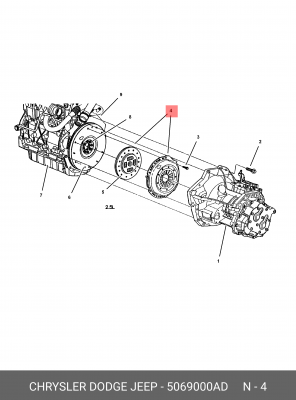 Комплект сцепления 5069 000AD CHRYSLER