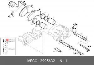 Комплект тормозных колодок, диско 2995632 IVECO