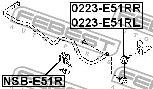 Стойка стабилизатора 0223-E51RL FEBEST