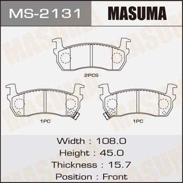 Колодки тормозные дисковые MS2131 MASUMA