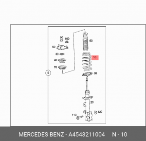 Пружина ходовой части A 454 321 10 04 SMART