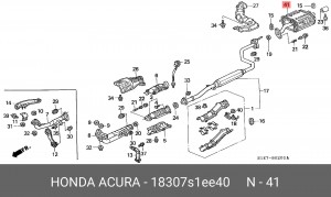 Глушитель выхлопных газов конечный 18307S1EE40 HONDA