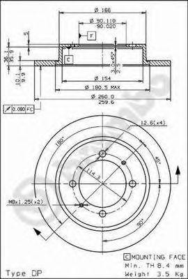 Тормозной диск 08.7042.10 BREMBO