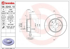 Тормозной диск 08.5243.10 BREMBO
