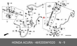 Главный цилиндр, система сцепления 46920SWY020 HONDA