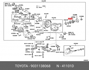 Сальник редуктора моста 90311-38068 DAIHATSU