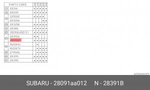 Шарнирный комплект, приводной вал 28091AA012 SUBARU
