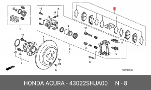 Комплект тормозных колодок, диско 43022SHJA00 HONDA