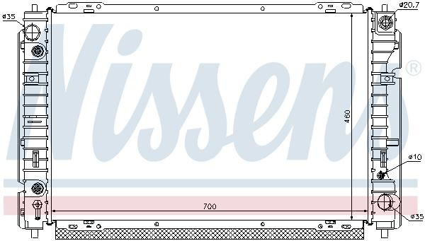 Радиатор, охлаждение двигател 62004 NISSENS