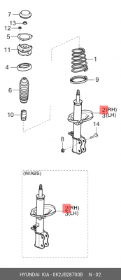 Амортизатор подвески 0K2JB28700B MOBIS