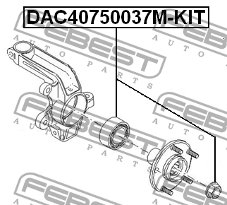 Подшипник ступицы колеса (комплект) DAC40750037M-KIT FEBEST