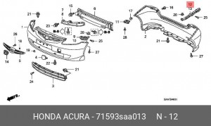 Кронштейн крепления бампера 71593SAA013 HONDA