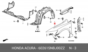 Крыло переднее 60261SNBJ00ZZ HONDA