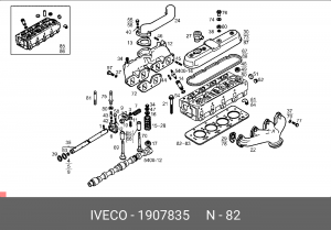 Прокладка, головка цилиндра 1907835 IVECO