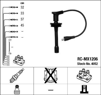 Ккомплект проводов зажигания 4052 NGK NTK
