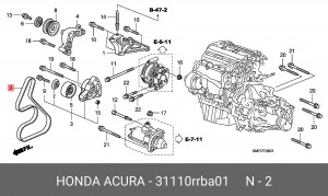 Поликлиновой ремень 31110-RRB-A01 HONDA