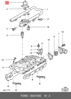 Регулятор давления подачи топлива 3 047 445 FORD