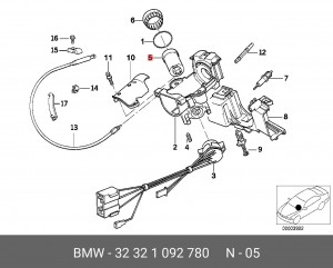 Цилиндр замка зажигания 32 32 1 092 780 BMW