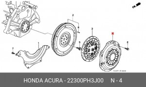 Нажимной диск сцепления 22300PH3J00 HONDA