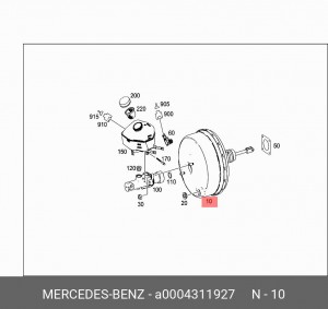 Усилитель тормозной системы A 000 431 19 27 MERCEDES BENZ