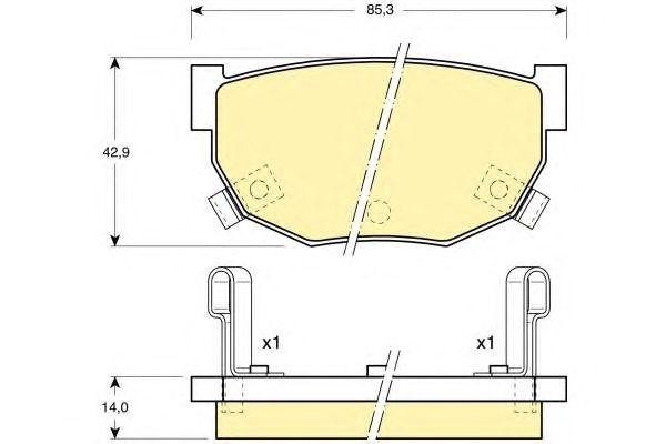 Комплект тормозных колодок, диско 6103689 GIRLING