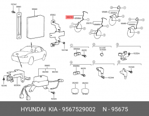 Датчик, частота вращения колеса 9567529002 HYUNDAI KIA