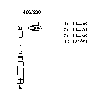 Ккомплект проводов зажигания 406200 BREMI