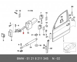 Ограничитель открывания двери 51 21 8 211 345 BMW