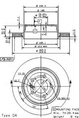 Тормозной диск 09.9573.10 BREMBO