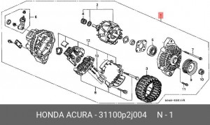 Генератор 31100P2J004 HONDA