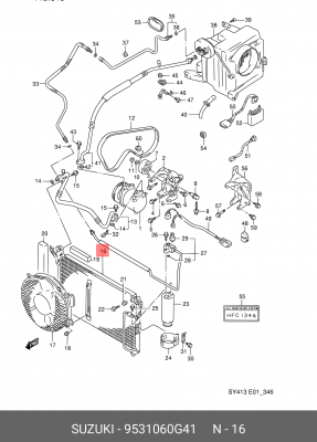 Конденсатор, кондиционер 95310-60G41 SUZUKI
